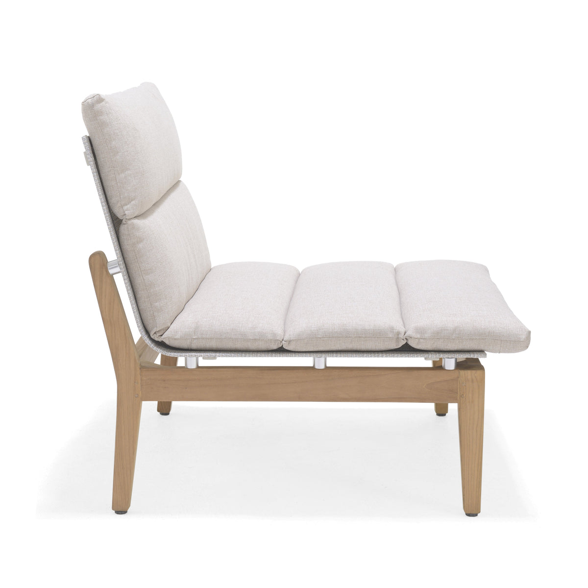 LifestyleGarden Arno Teak Modular Outdoor Side Chairs, Set of 2