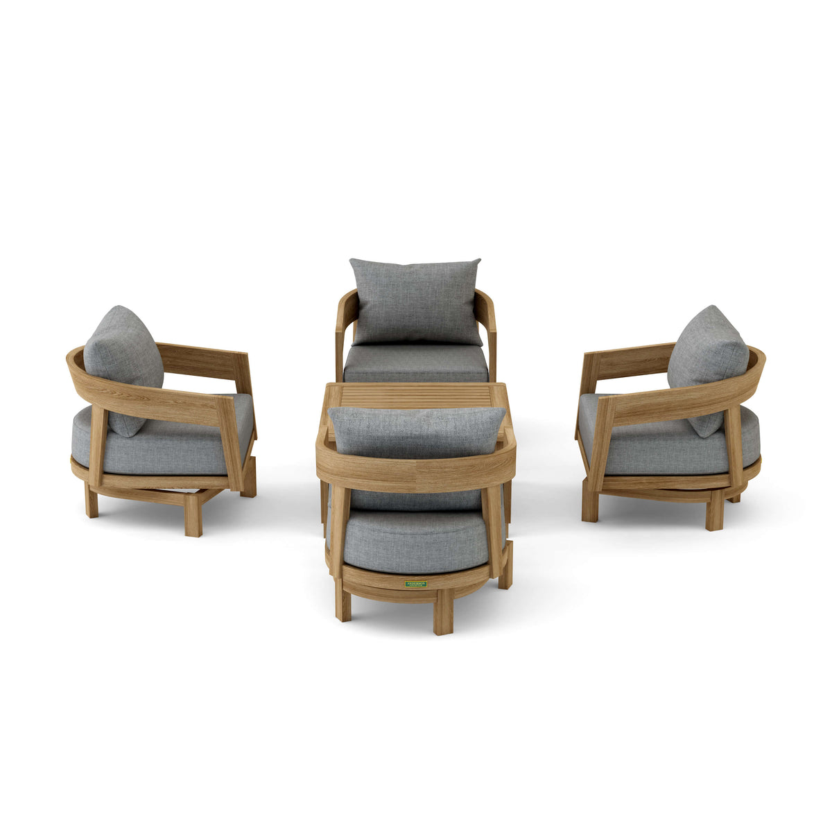 Anderson Teak Toscana 5-Piece Deep Seating Swivel Set