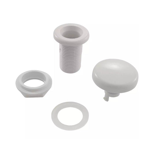 Balboa 1/2" Top Draw Snap Cap Air Control with smooth white finish, perfect for spas and whirlpool baths.