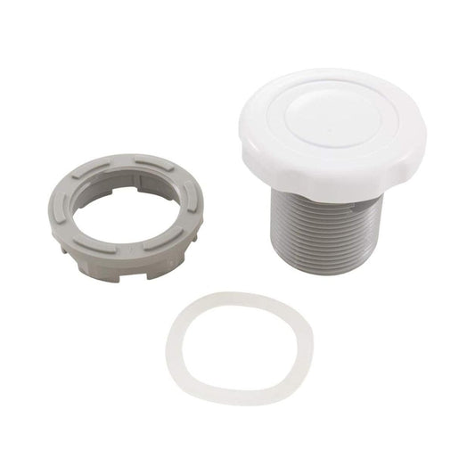 Balboa Bath Air Control 1in Silent with Scallop Cap in white, perfect for spa and bath installations.