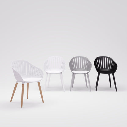 LifestyleGarden Nassau Resin and Aluminum Outdoor Dining Chairs, Set of 4