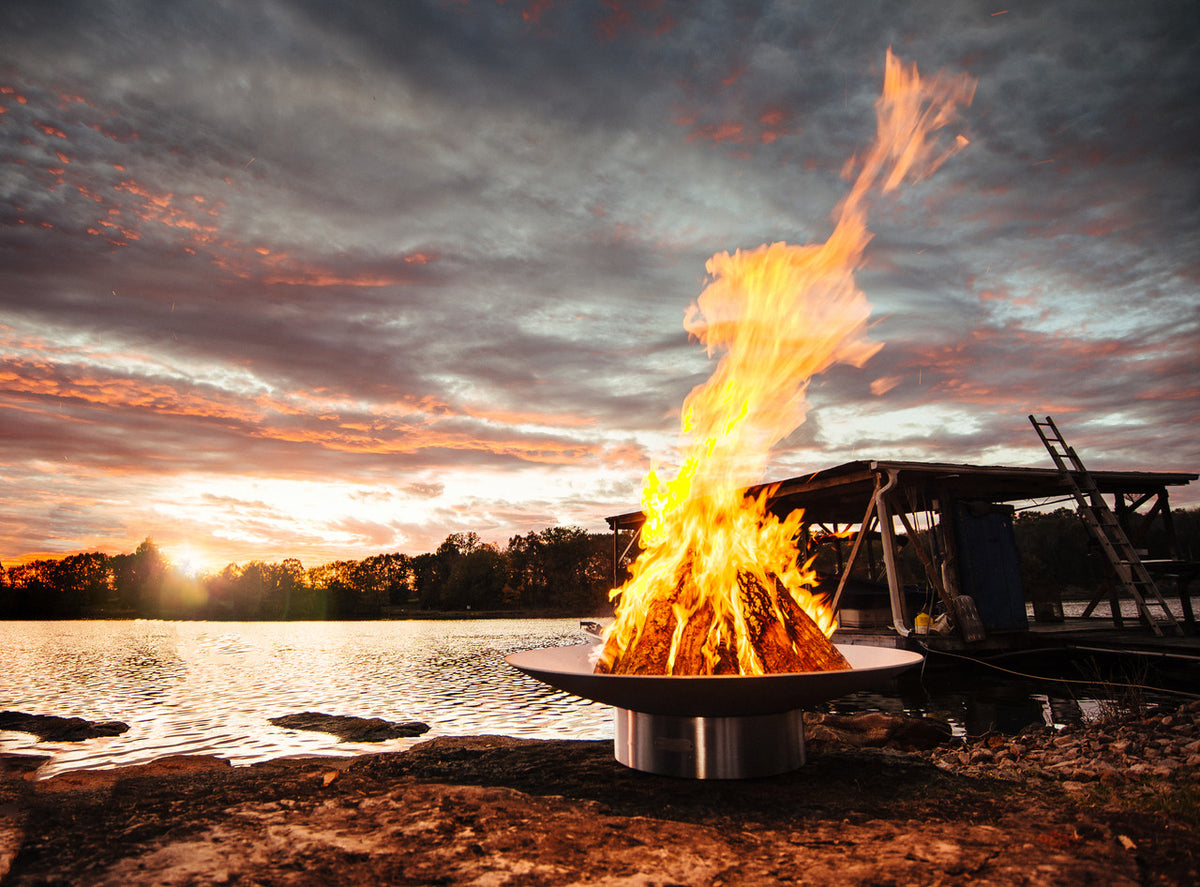Fire Pit Art Bella Vita Fire Pit, 34", Stainless Steel