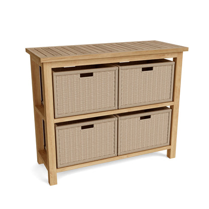 Anderson Teak Towel Console w/ 2-Shelf Table