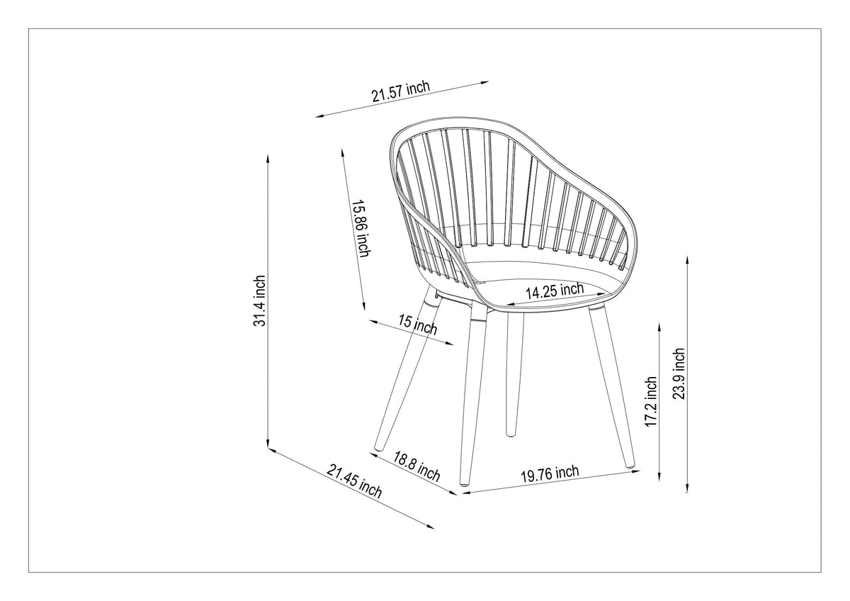 LifestyleGarden Portals Balcony Set with C Shape Table and 2 Chairs