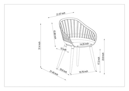 LifestyleGarden Portals Balcony Set with C Shape Table and 2 Chairs