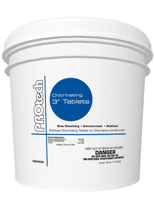 Clearon Protech 3" Chlorinating Tablets, Unwrapped, 25lb | 12000432 | PTCS-164U