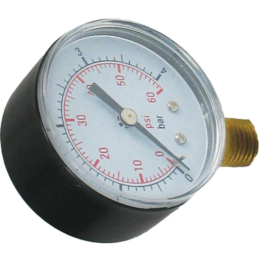 Custom Molded Products 0-60 PSI Pressure Test Gauge, Bottom Mount
