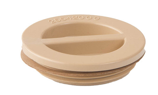 Custom Molded Products 1.5In Npt Flat Plug, Tan