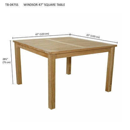 Anderson Teak Windsor 47" Square Dining Table