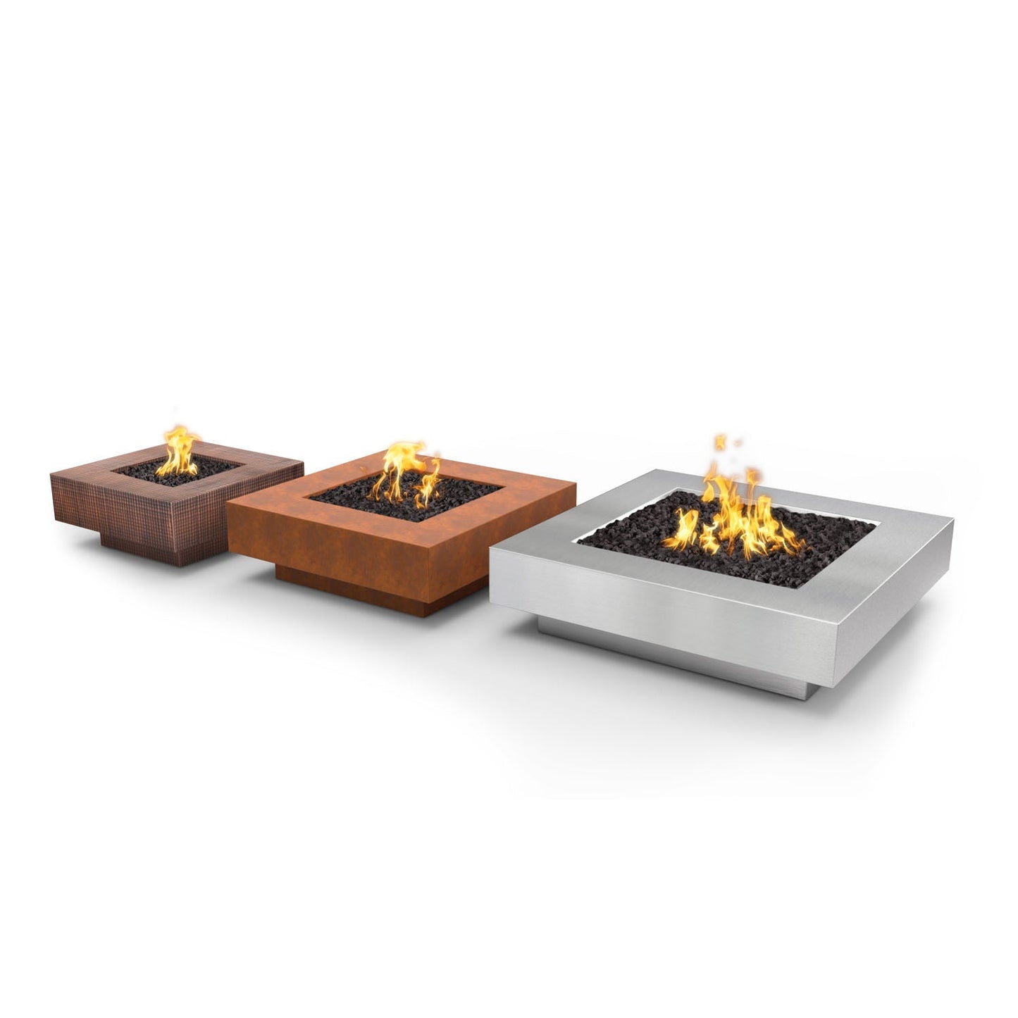 The Outdoor Plus Cabo Square Fire Pit, 60", Metal Collection | OPT-CBSQ60CS