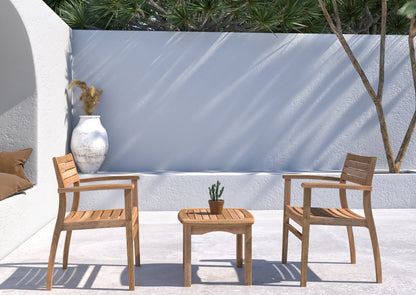 Amazonia Intan Teak Balcony Set with Side Table and 2 Chairs