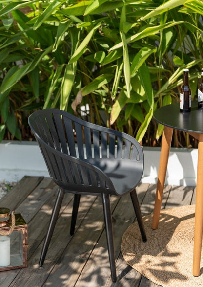 LifestyleGarden Nassau Resin and Aluminum Outdoor Dining Chairs, Set of 4