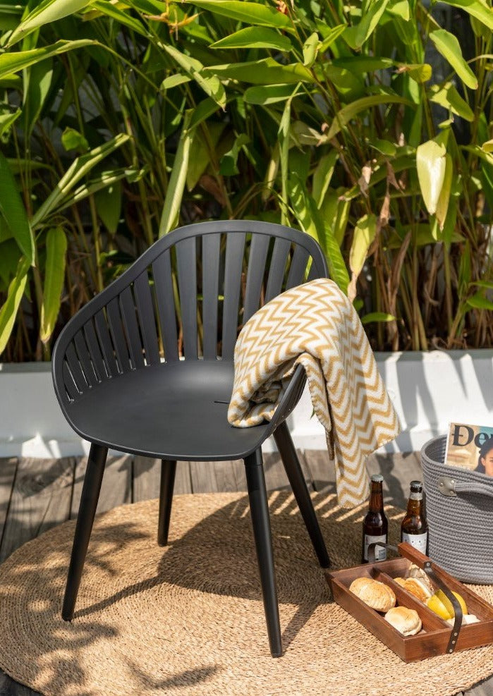 LifestyleGarden Nassau Resin and Aluminum Outdoor Dining Chairs, Set of 4