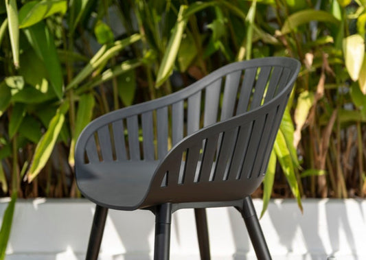 LifestyleGarden Nassau Resin and Aluminum Outdoor Dining Chairs, Set of 4