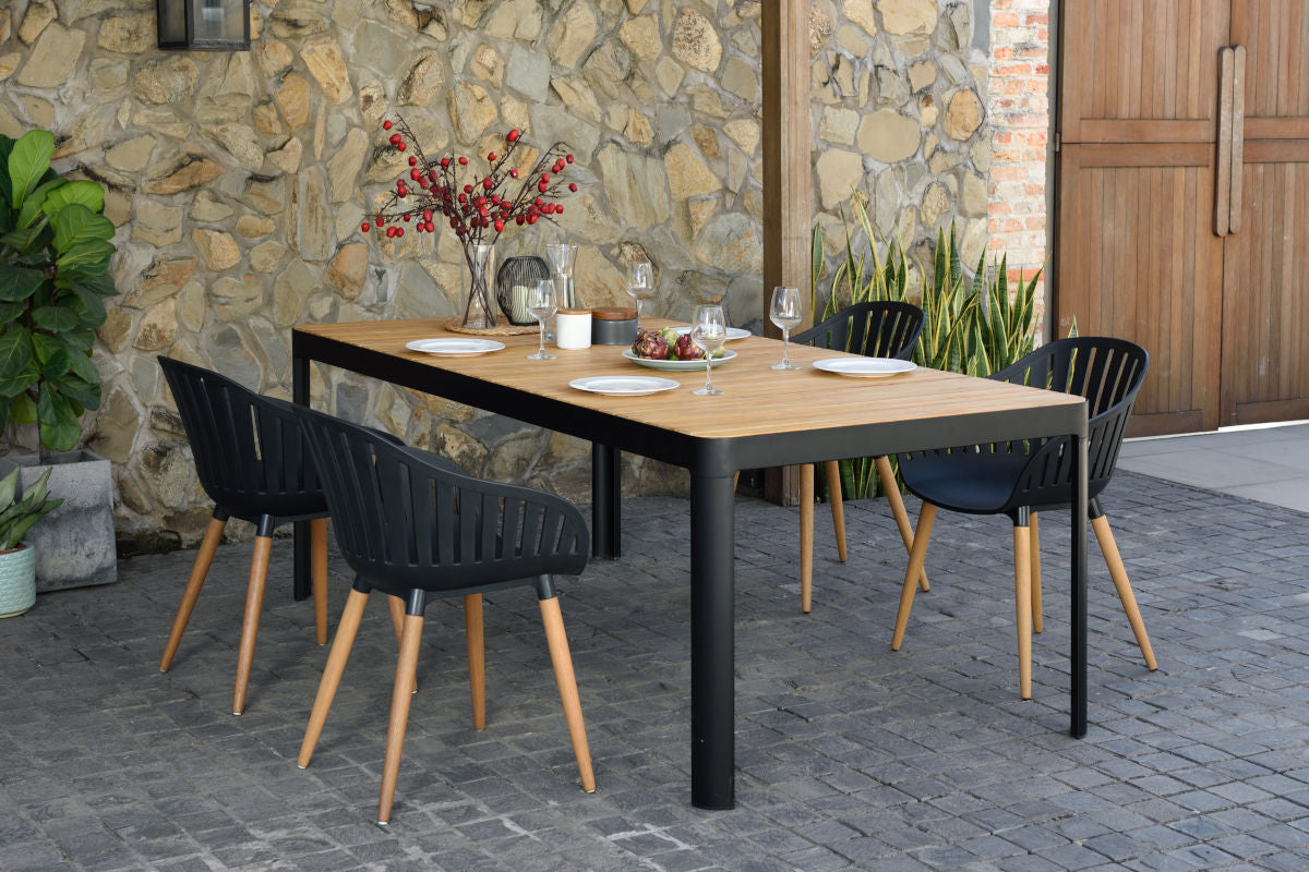 LifestyleGarden Portals Dark 5 Piece Rectangular Patio Dining Set