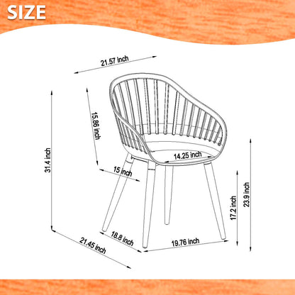 LifestyleGarden Nassau Resin and Hardwood Outdoor Dining Chairs, Set of 4