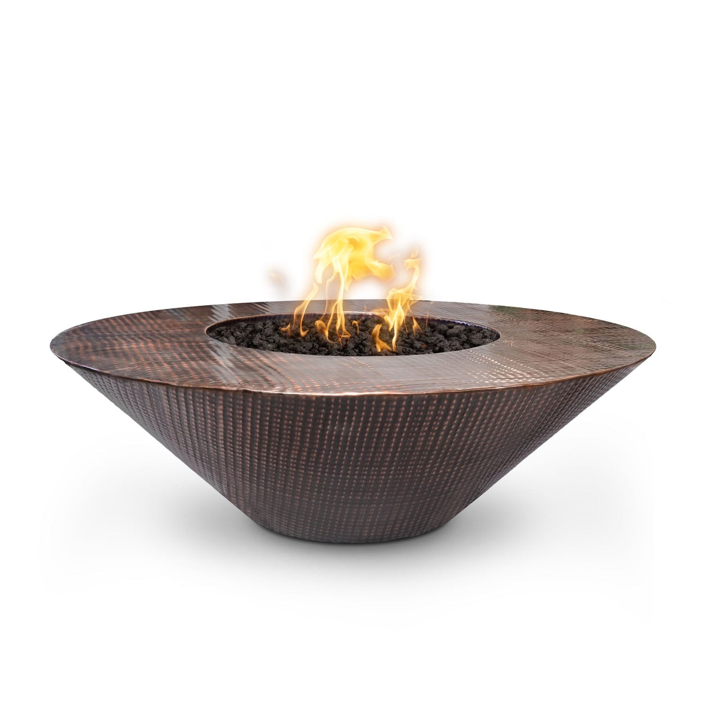 The Outdoor Plus Cazo Fire Pit Wide Ledge, 48", Hammered Copper | OPT-RS48