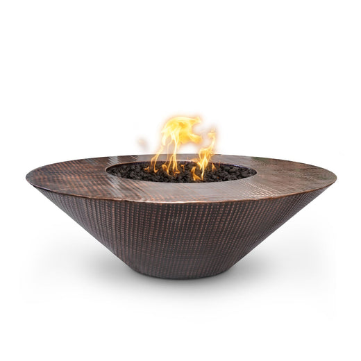 The Outdoor Plus Cazo Fire Pit Wide Ledge, 48-inch, hammered copper
