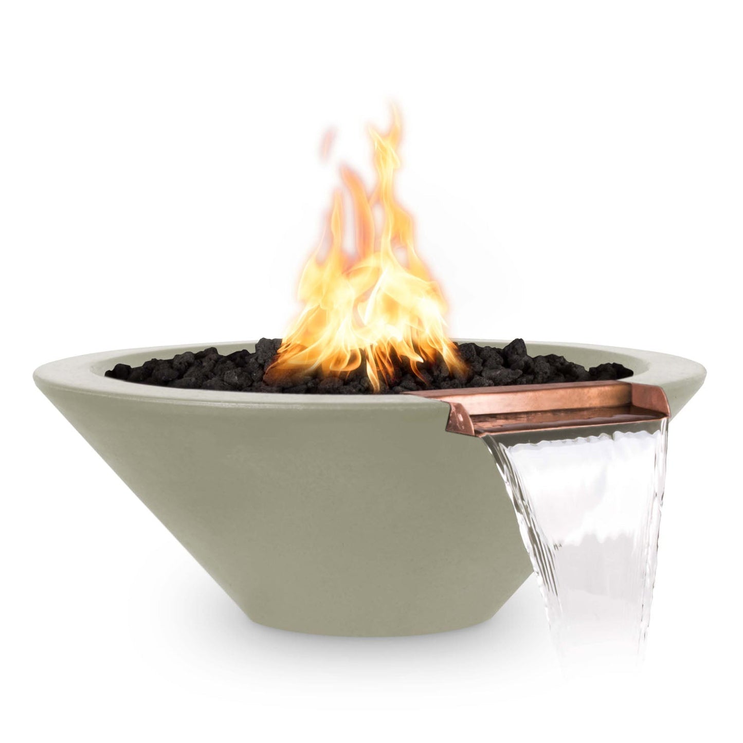 The Outdoor Plus Cazo Fire & Water Bowl, 36", GFRC Concrete | OPT-36RFW