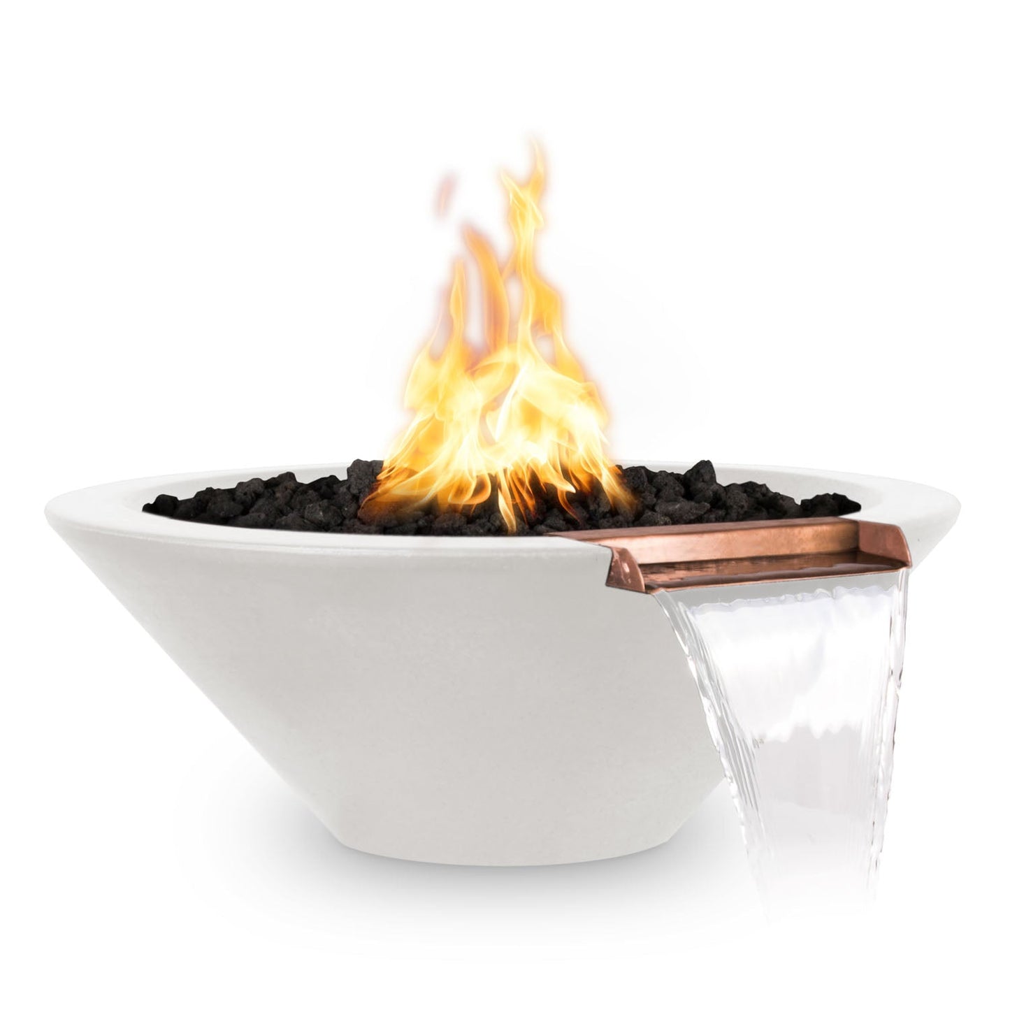The Outdoor Plus Cazo Fire & Water Bowl, 36", GFRC Concrete | OPT-36RFW