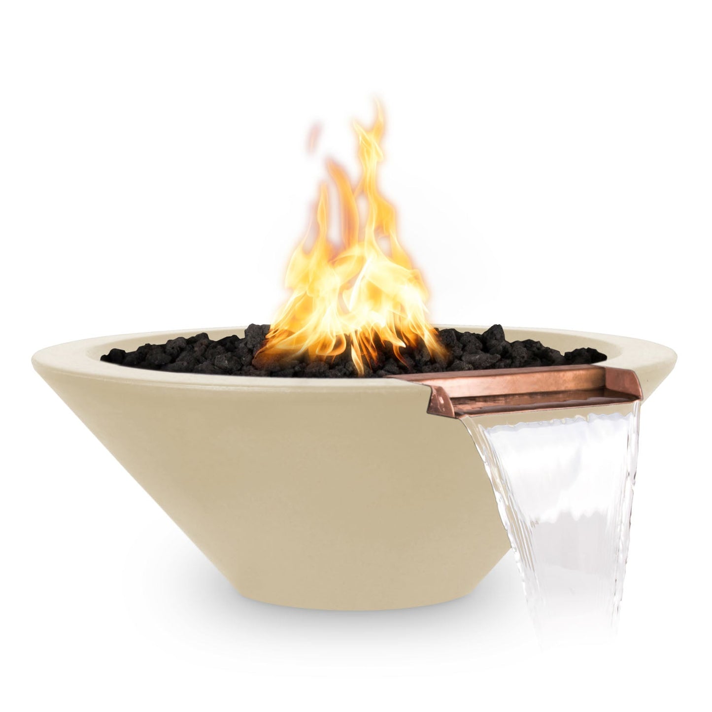 The Outdoor Plus Cazo Fire & Water Bowl, 24", GFRC Concrete | OPT-24RFW