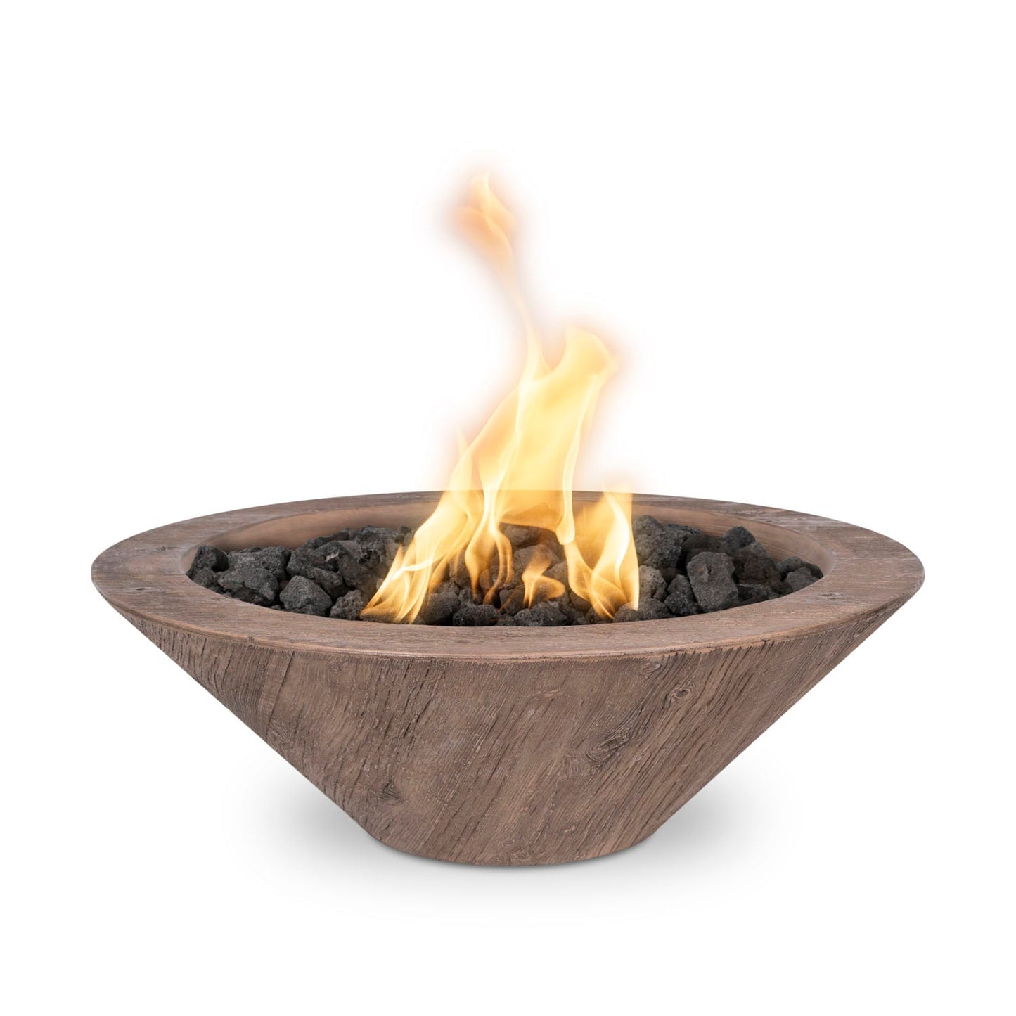 The Outdoor Plus Cazo Fire Bowl, 32", GFRC Wood Grain | OPT-32RWGFO