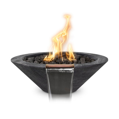 The Outdoor Plus Cazo Fire & Water Bowl, 32", GFRC Wood Grain | OPT-32RWGFW