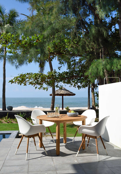 Amazonia Oldbury Eucalyptus and Resin 5 Piece Round Patio Dining Set