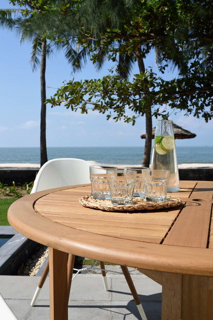 Amazonia Oldbury Eucalyptus and Resin 5 Piece Round Patio Dining Set