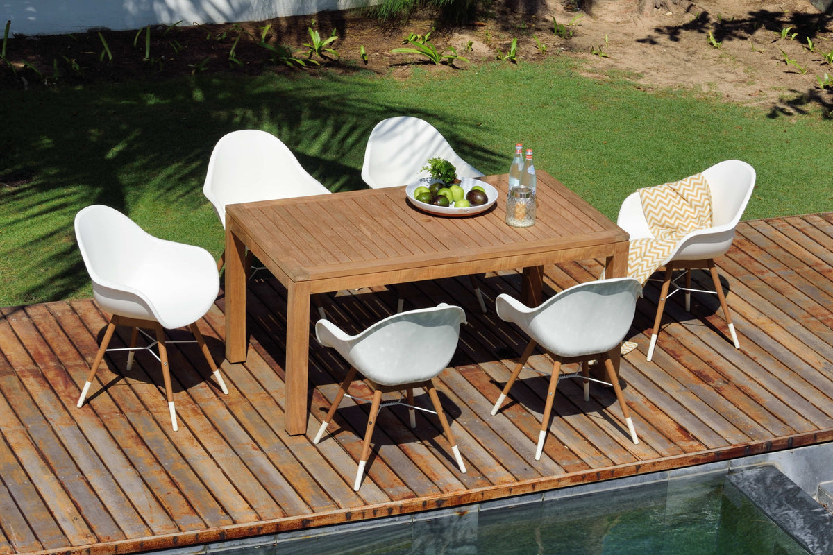 Amazonia Chamonix Outdoor Dining Armchairs, Set of 2
