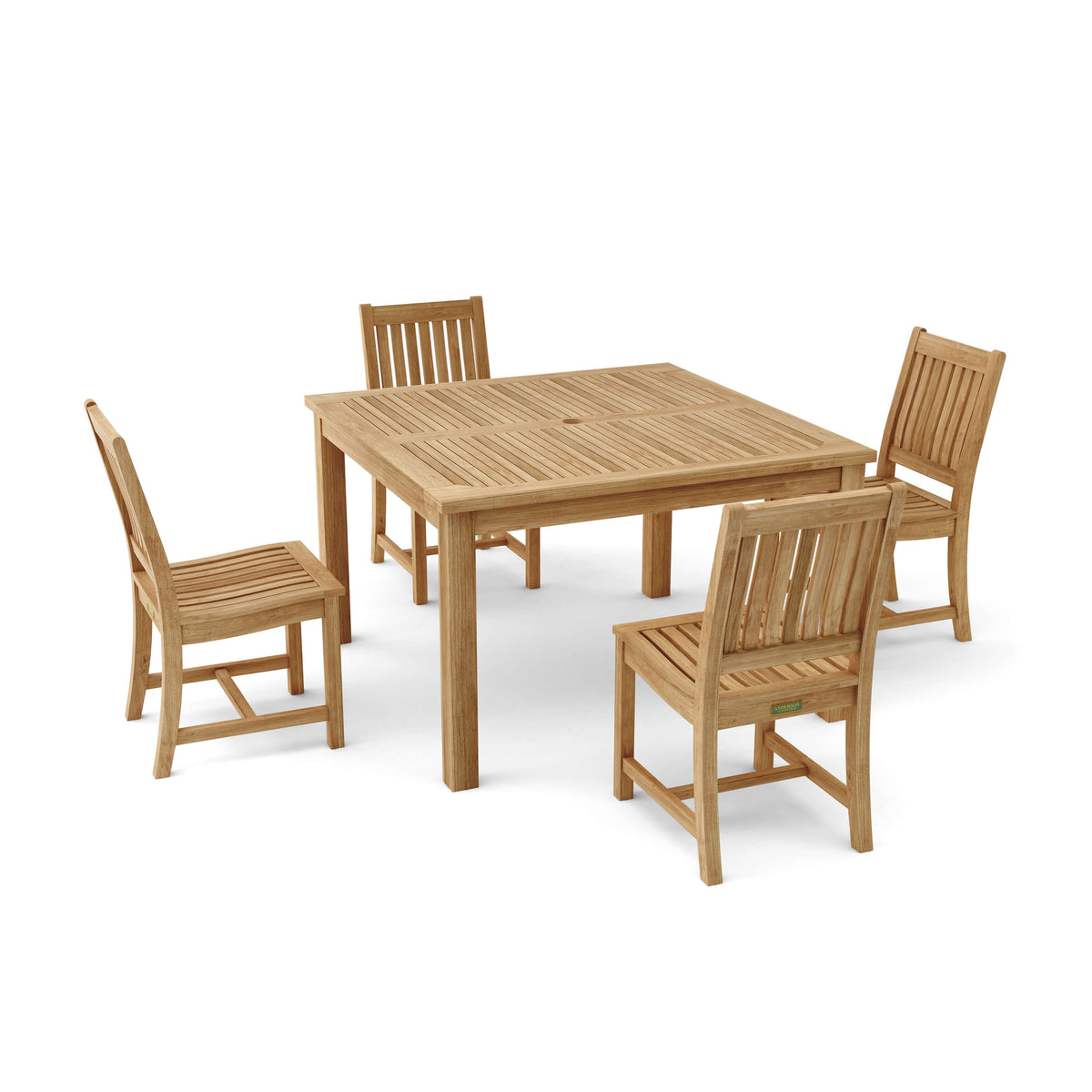 Anderson Teak Windsor Rialto Side Chair 5-Piece Dining Table Set