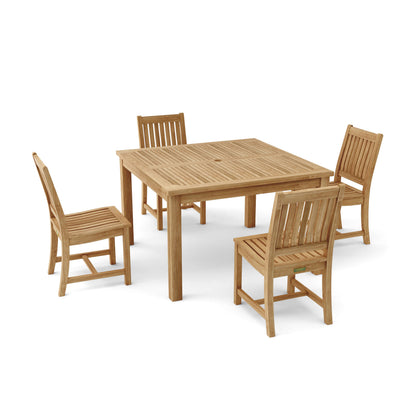 Anderson Teak Windsor Rialto Side Chair 5-Piece Dining Table Set