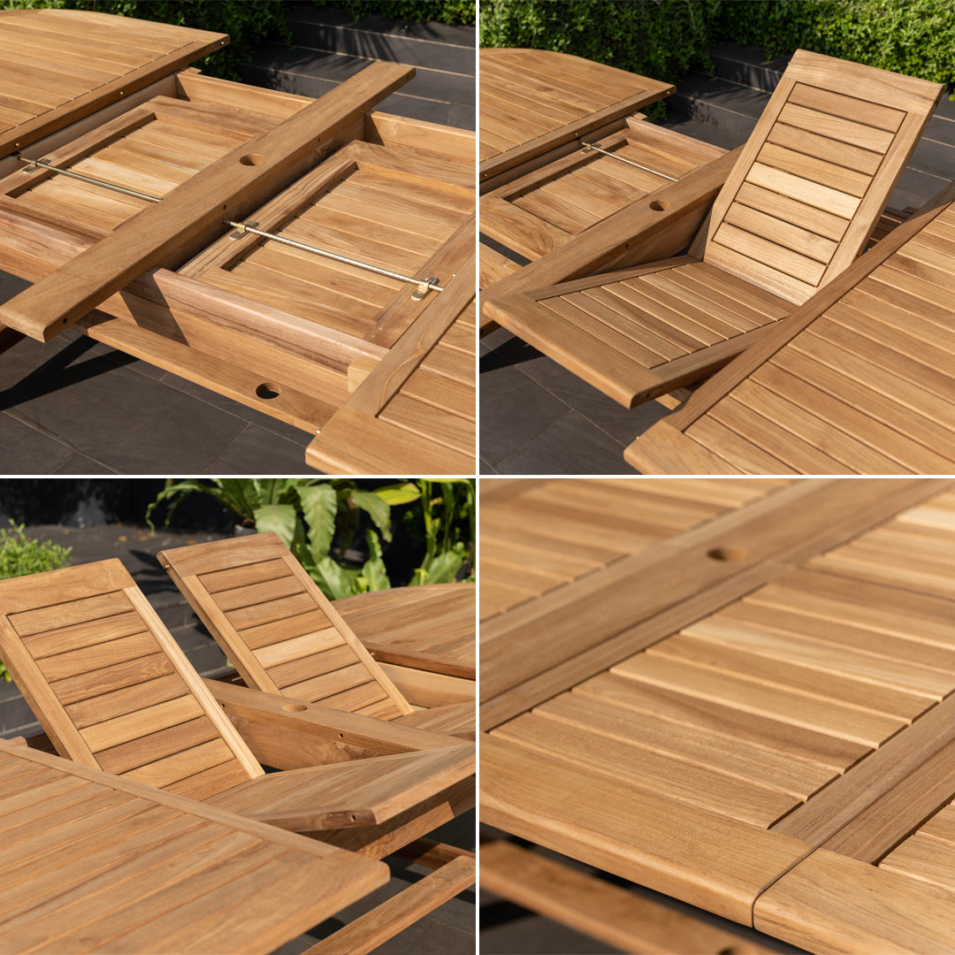Amazonia Julien Teak Extendable Patio Dining Set