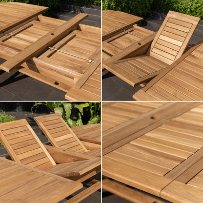 Amazonia Julien Teak Extendable Patio Dining Set