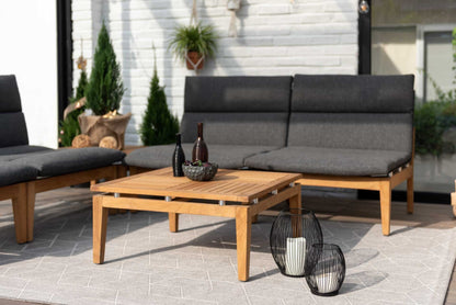LifestyleGarden Arno Teak Modular 6 Piece Outdoor Corner Sofa Set, Dark