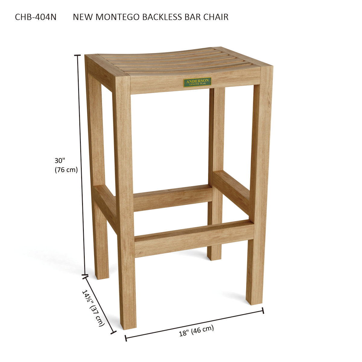 Anderson Teak New Montego Backless Bar Chair