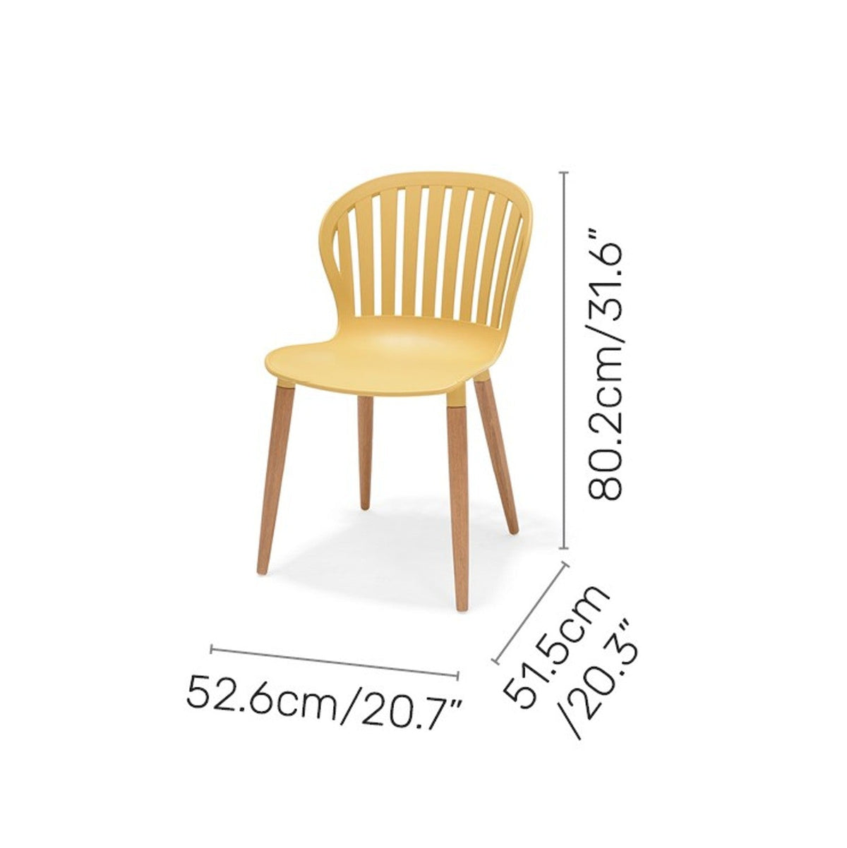 LifestyleGarden Nassau Outdoor Dining Side Chairs, Honey Yellow, Set of 2