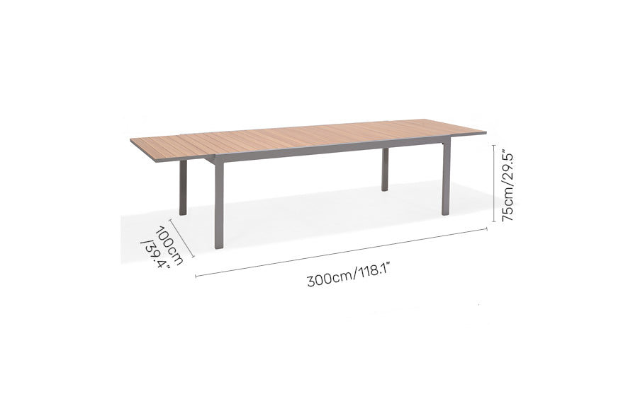 LifestyleGarden Panama Light Aluminum Extendable Outdoor Dining Table
