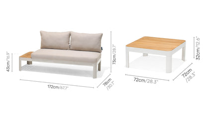 LifestyleGarden Portals Light 3 Piece Modular Outdoor Sofa Set