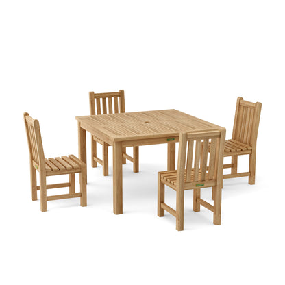 Anderson Teak Windsor Classic Side Chair 5-Piece Dining Table Set