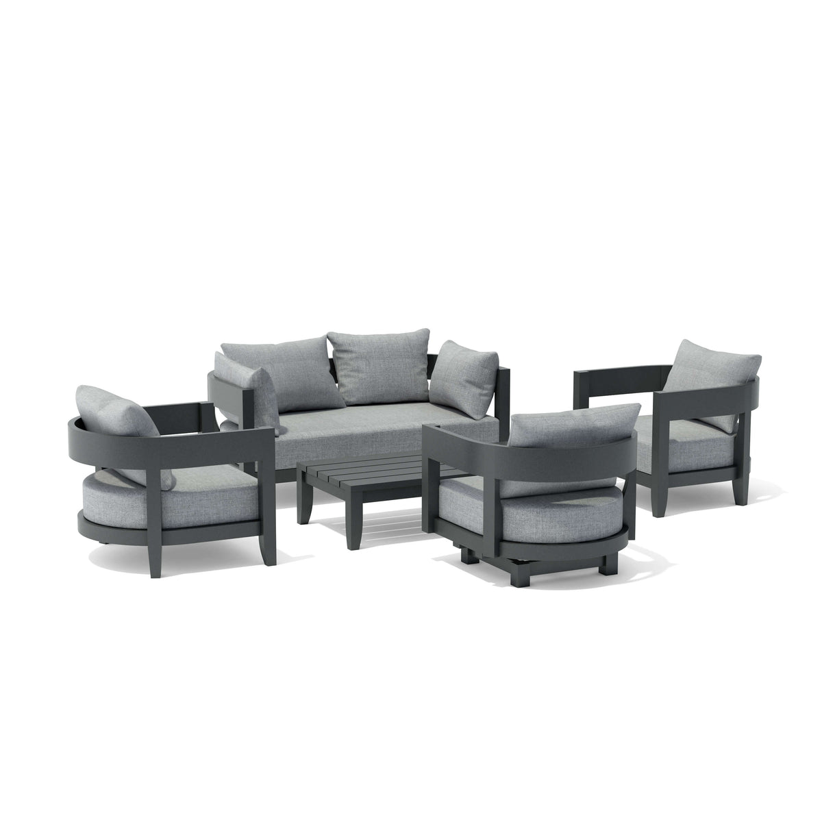 Anderson Teak Coronado 5-Piece Aluminum Deep Seating Set