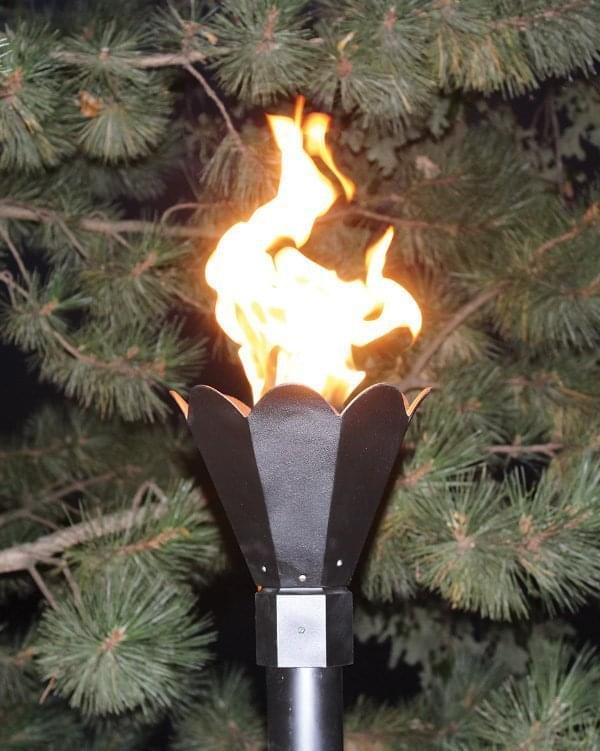 Everglow Flower Patio and Deck Torch Set, Black, Propane, model PFBL-P, view 2