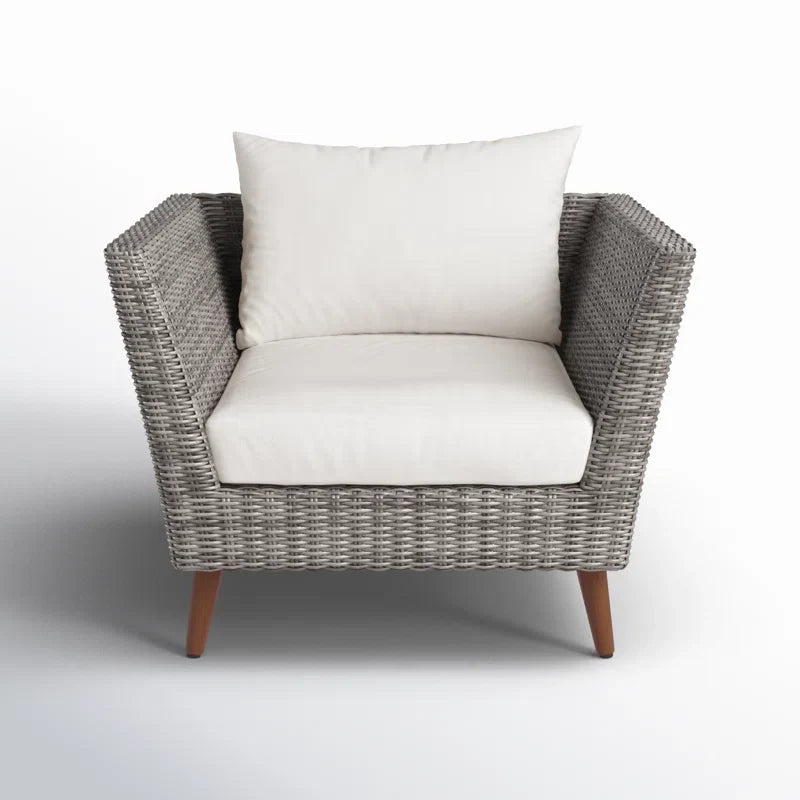 Amazonia Panther Wicker and Eucalyptus 4 Piece Outdoor Sofa Set