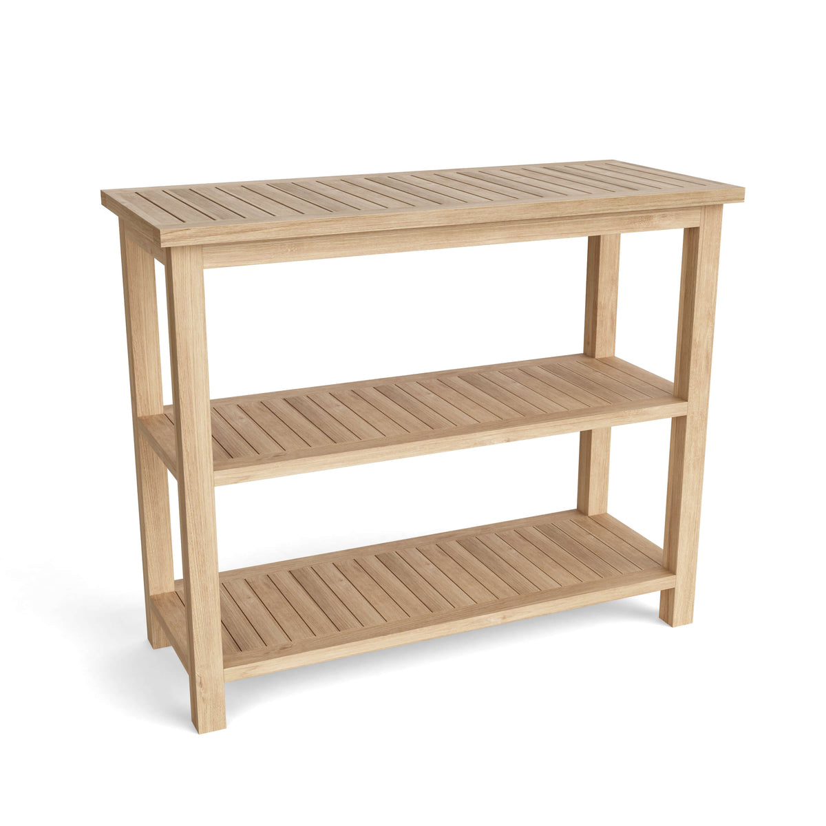 Anderson Teak Towel Console w/ 2-Shelf Table