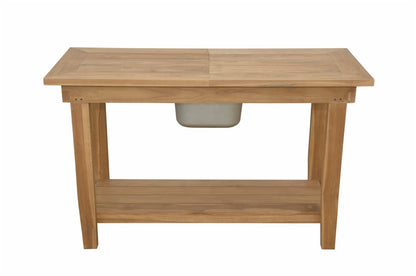 Anderson Teak Nautilus Console Table w/ SS Container