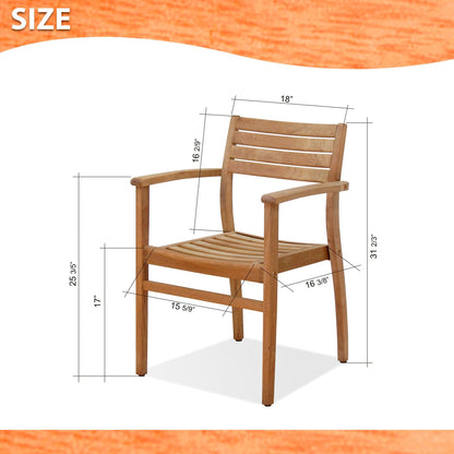 Amazonia Intan Teak Balcony Set with Side Table and 2 Chairs