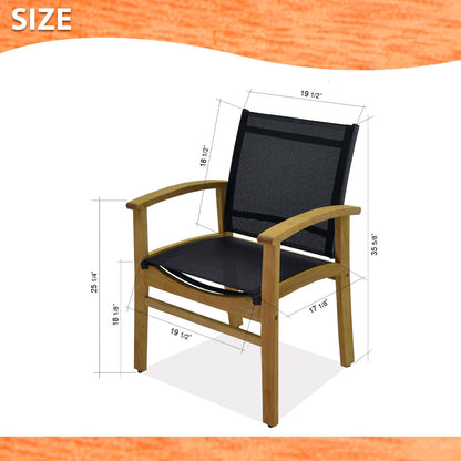 Amazonia Leyland Eucalyptus and Teak 7 Piece Extendable Patio Dining Set