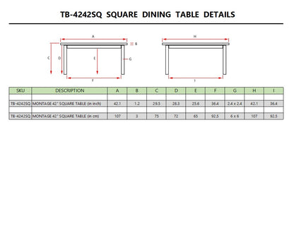 Anderson Teak Montage 42" Square Table