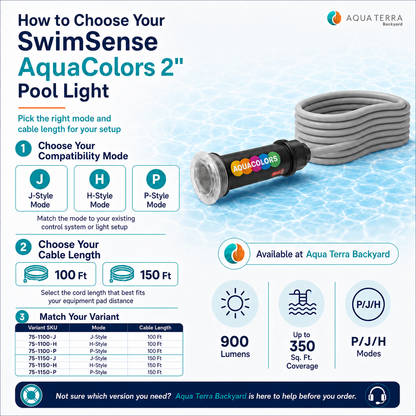 How to Choose Your SwimSense AquaColors 2 Pool Light Product Info Spec Guide