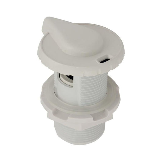 HydroAir Balboa Water Group Air Control Valve in white for precise spa airflow adjustment.